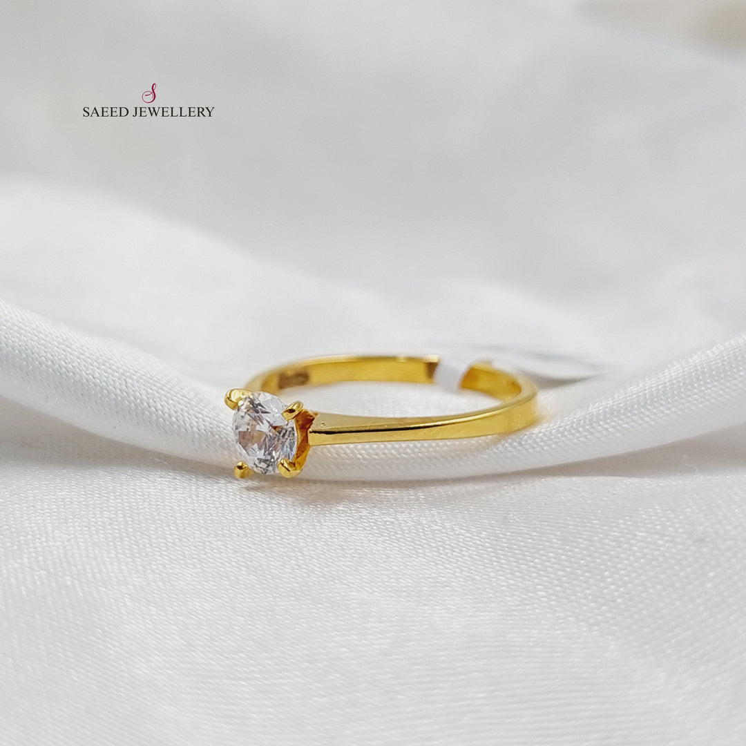 Hoop Solitaire Engagement Ring  Made of 21K Yellow Gold by Saeed Jewelry-31045