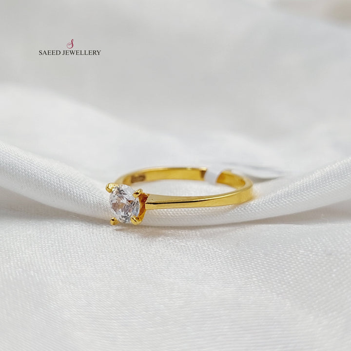 Hoop Solitaire Engagement Ring  Made of 21K Yellow Gold by Saeed Jewelry-31045