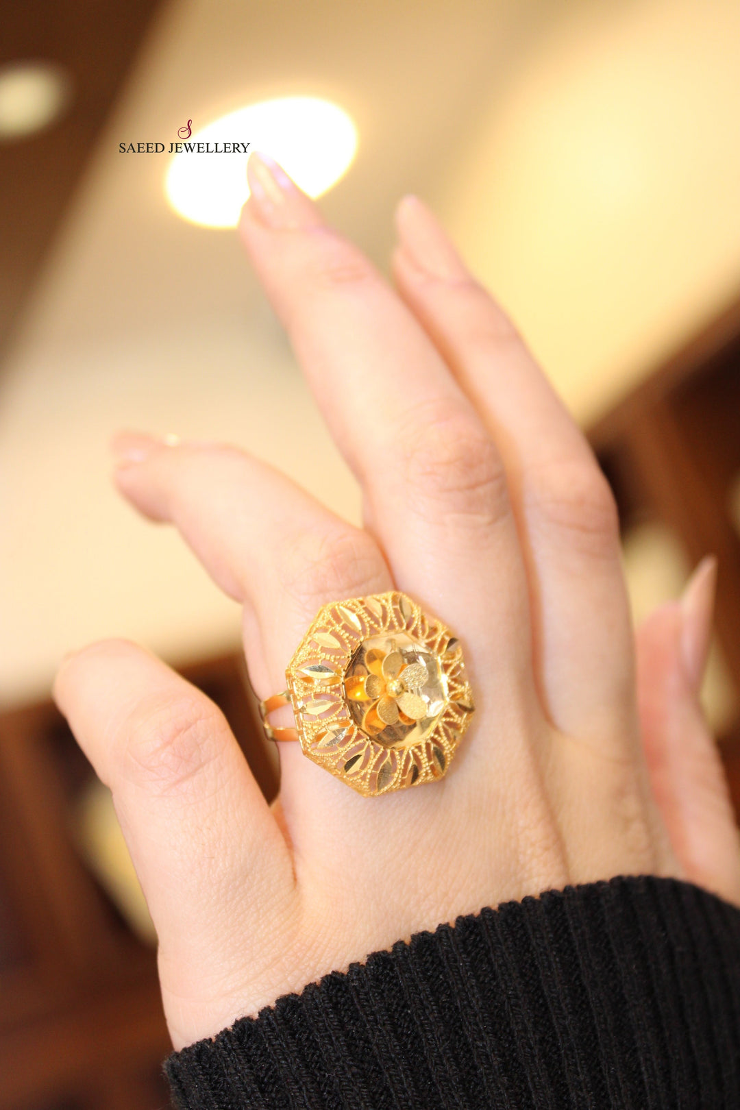 21K Gold Kuwaiti Ring by Saeed Jewelry - Image 11