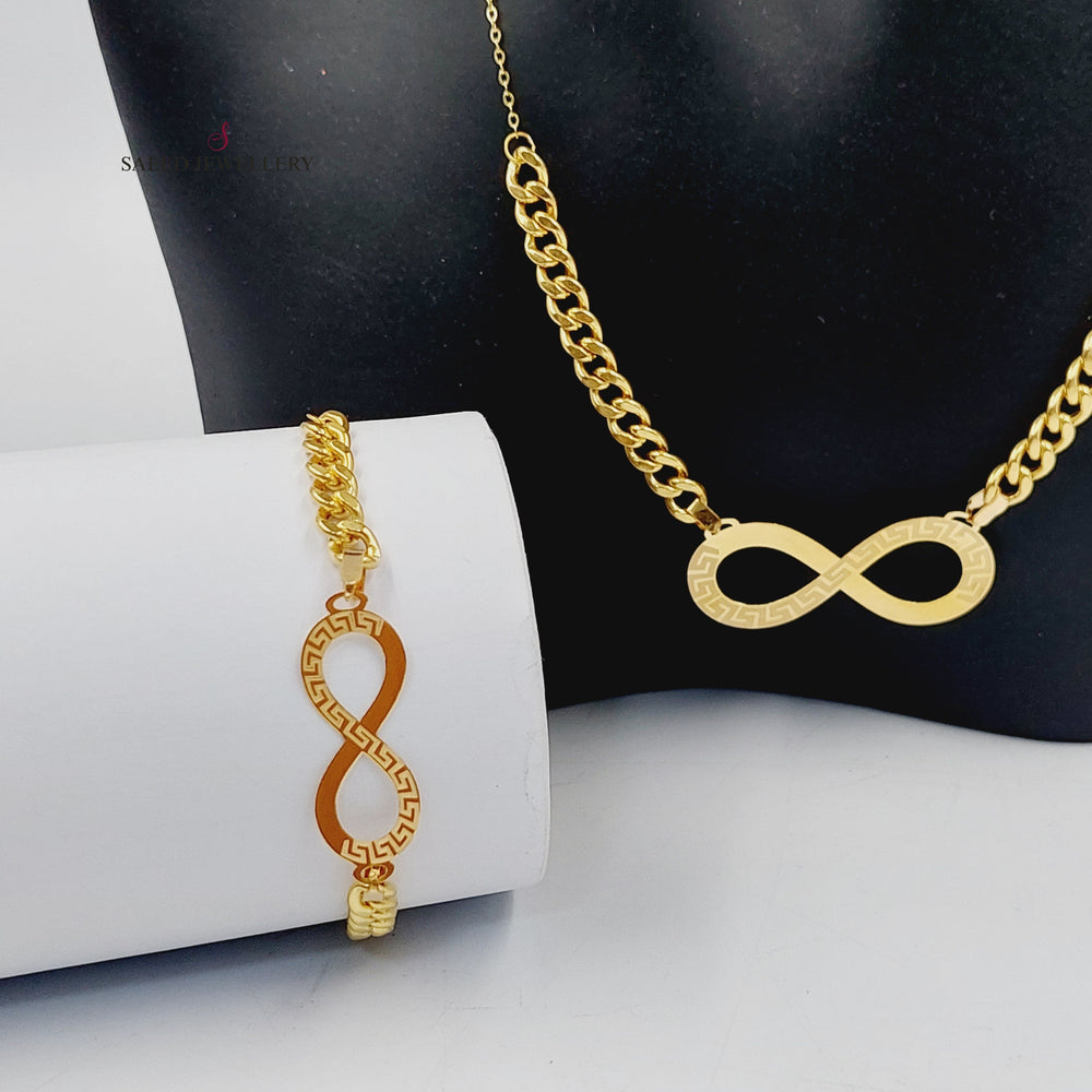   Infinite Set  Made Of 18K Yellow Gold  <br>Bracelet Length: <strong> 19cm </strong> by Saeed Jewelry-29888