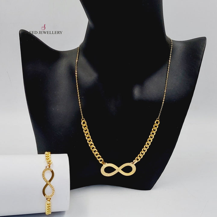   Infinite Set  Made Of 18K Yellow Gold  <br>Bracelet Length: <strong> 19cm </strong> by Saeed Jewelry-29888