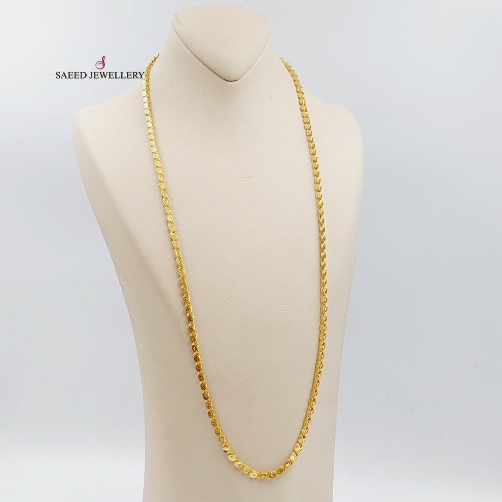 Jarir Halabi Chain 100cm Made Of 21K Yellow Gold by Saeed Jewelry-29690