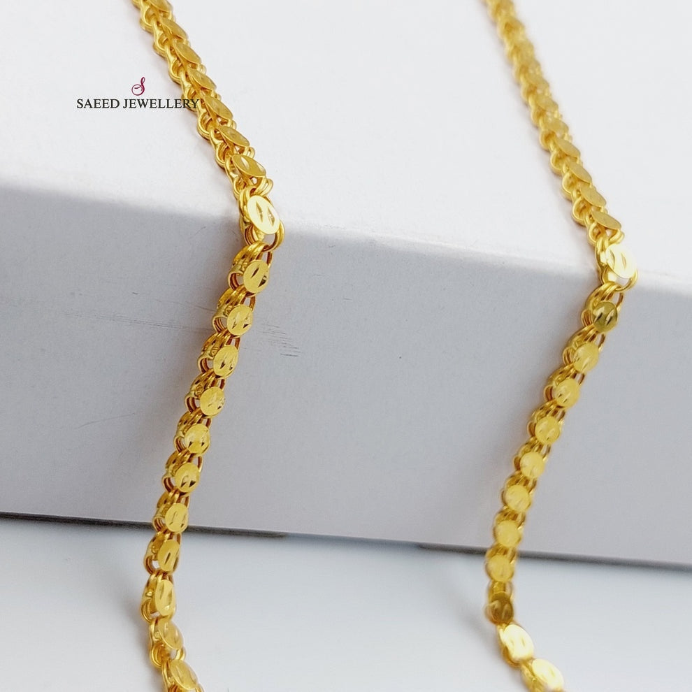 Jarir Halabi Chain 100cm Made Of 21K Yellow Gold by Saeed Jewelry-29690