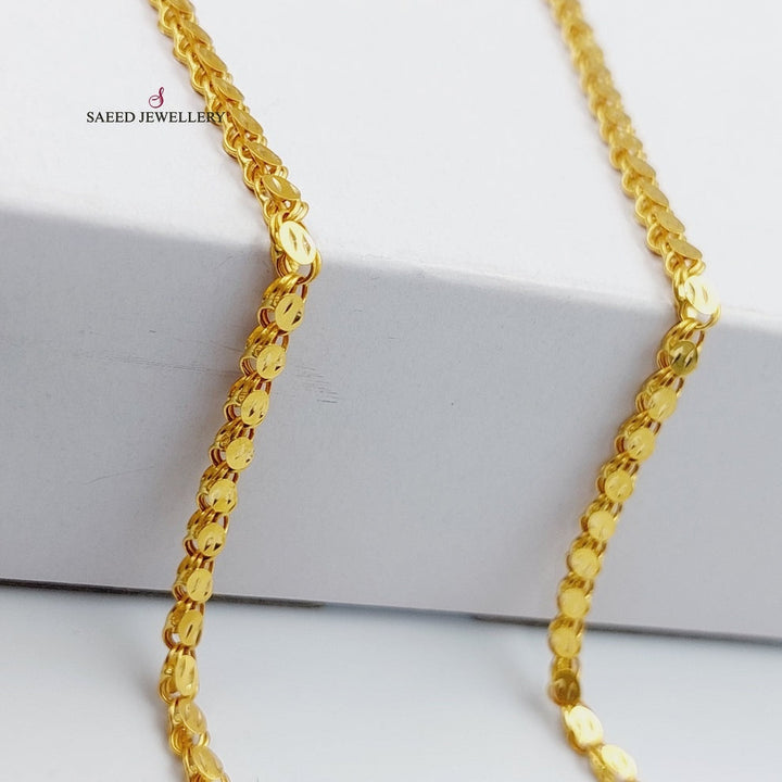 Jarir Halabi Chain 100cm Made Of 21K Yellow Gold by Saeed Jewelry-29690