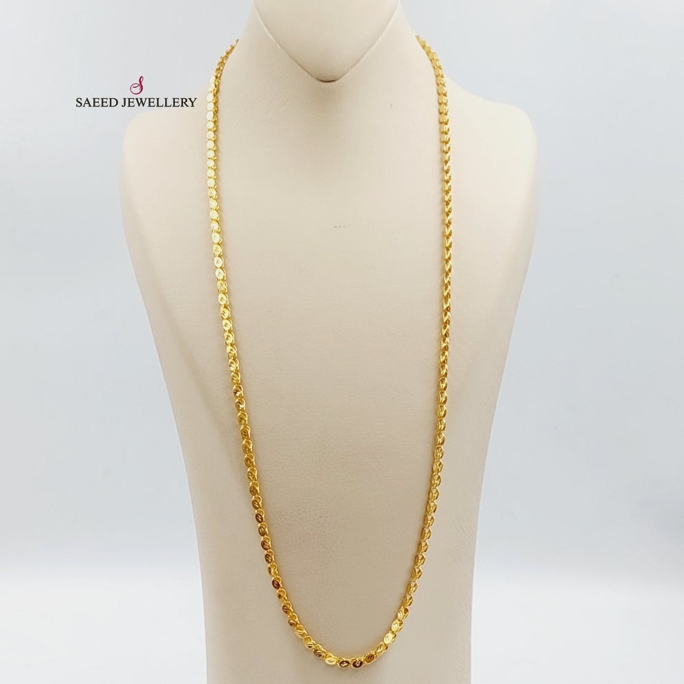 Jarir Halabi Chain 100cm Made Of 21K Yellow Gold by Saeed Jewelry-29690