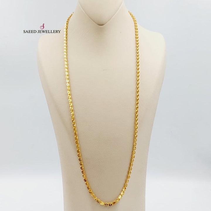 Jarir Halabi Chain 100cm Made Of 21K Yellow Gold by Saeed Jewelry-29690