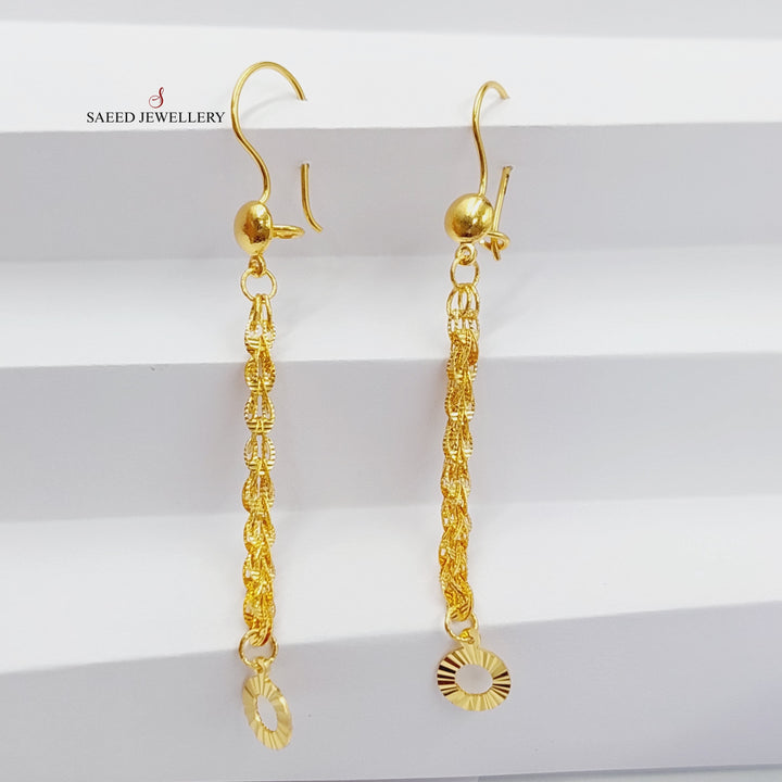Joy Earrings Made Of 21K Yellow Gold by Saeed Jewelry-28346