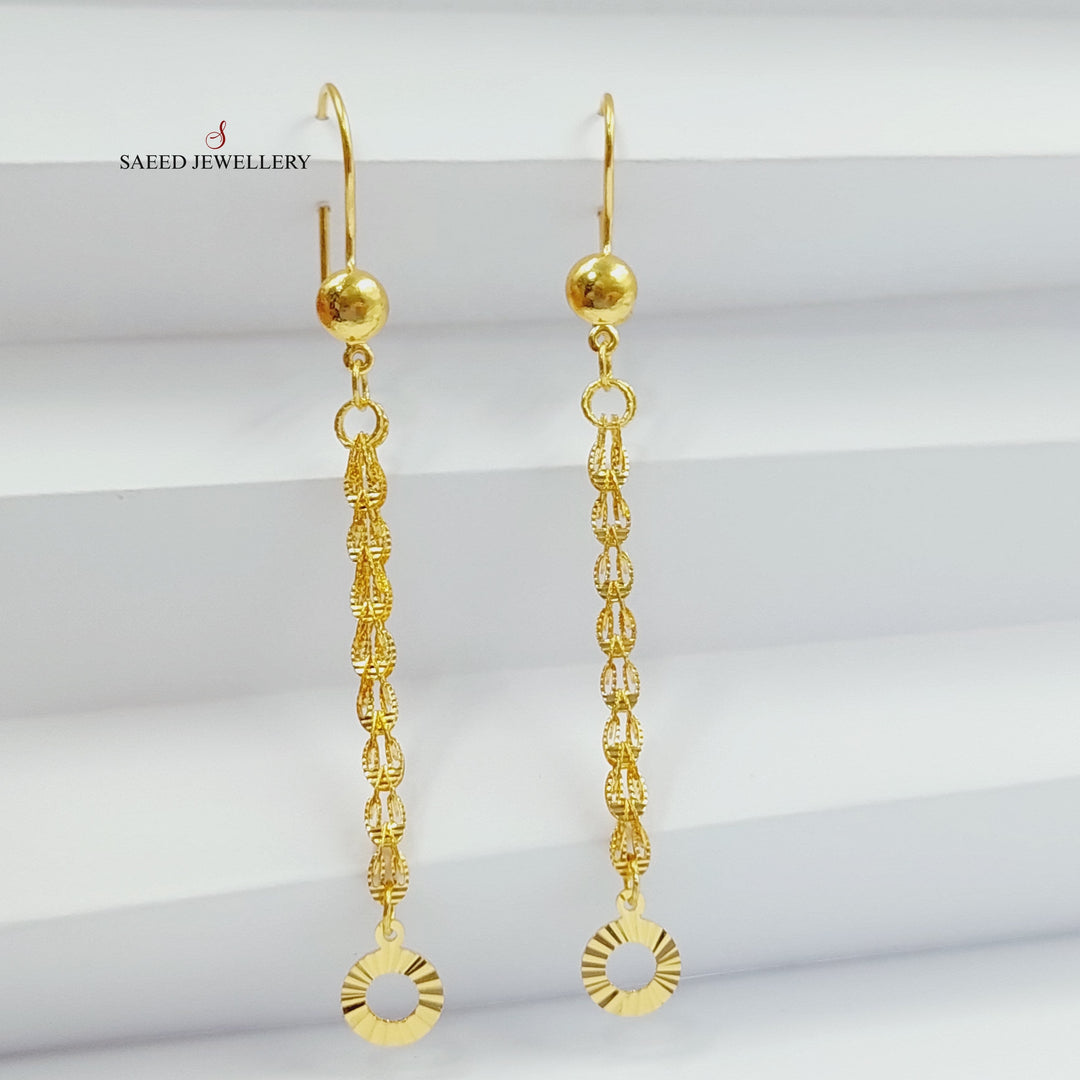 Joy Earrings Made Of 21K Yellow Gold by Saeed Jewelry-28347