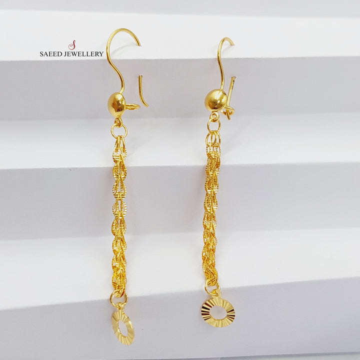 Joy Earrings Made Of 21K Yellow Gold by Saeed Jewelry-28347
