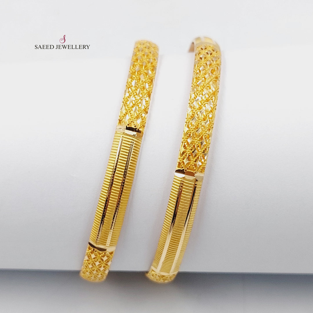 Kuwaiti Bangle  Made Of 21K Yellow Gold by Saeed Jewelry-30028