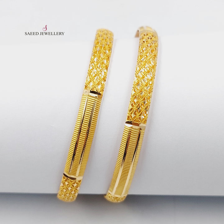 Kuwaiti Bangle  Made Of 21K Yellow Gold by Saeed Jewelry-30028