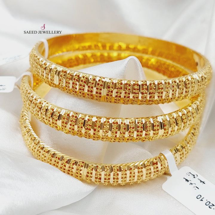Kuwaiti Bangle Made of 21K Yellow Gold by Saeed Jewelry-25828