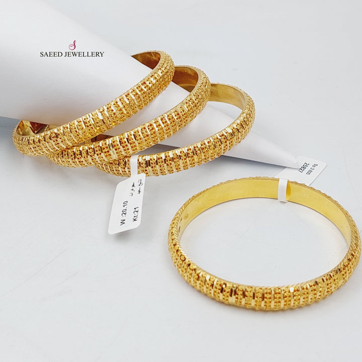 Kuwaiti Bangle Made of 21K Yellow Gold by Saeed Jewelry-25828