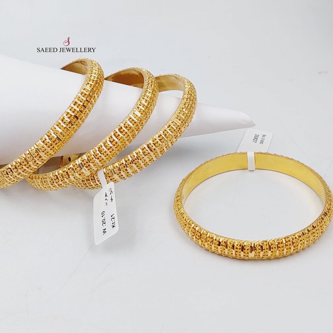 Kuwaiti Bangle Made of 21K Yellow Gold by Saeed Jewelry-25828