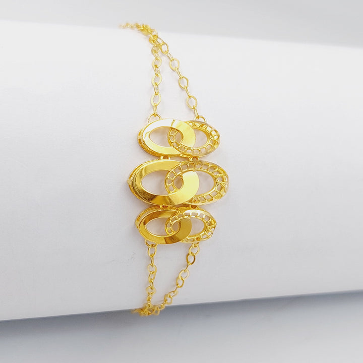 Kuwaiti Bracelet  Made Of 21K Yellow Gold by Saeed Jewelry-30155