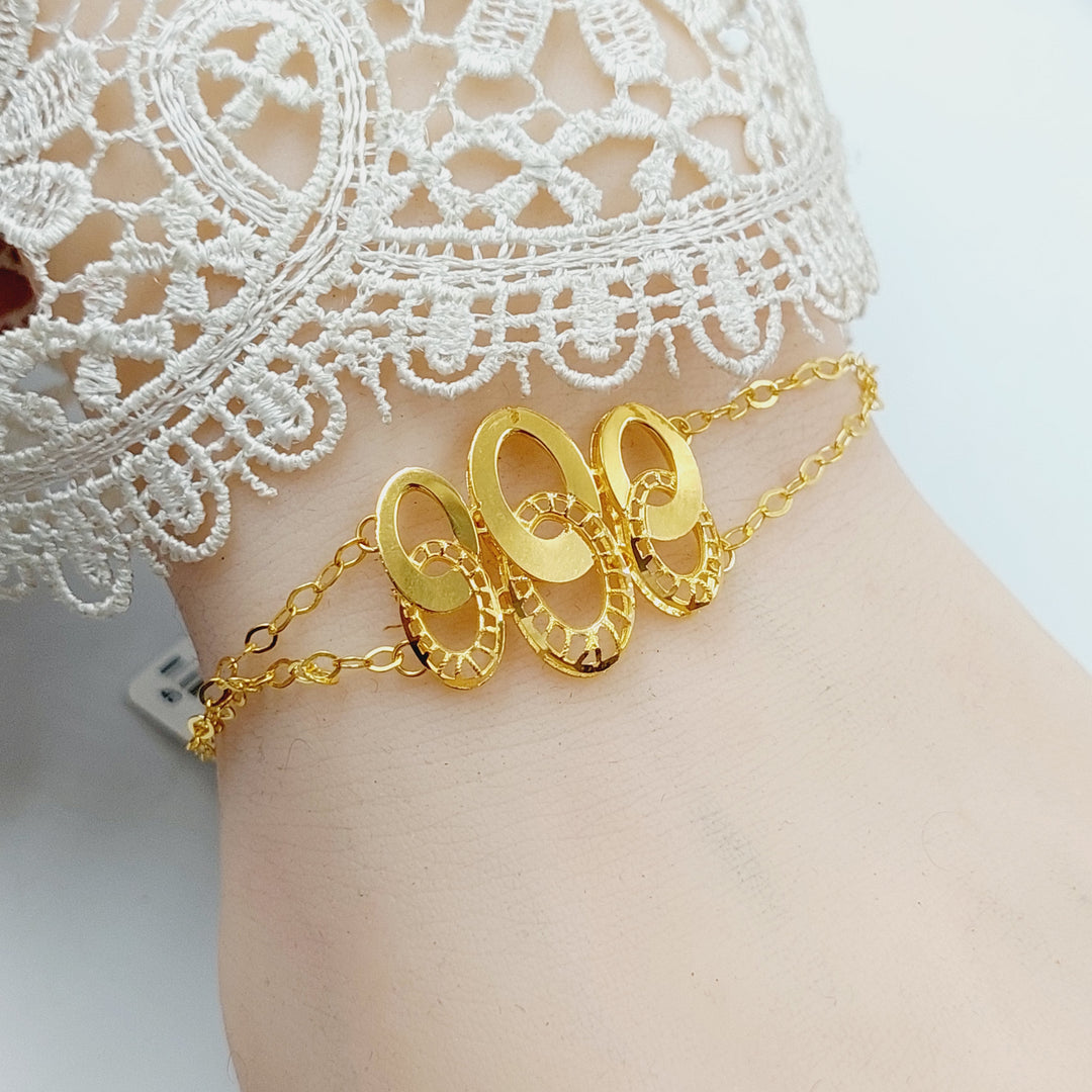 Kuwaiti Bracelet  Made Of 21K Yellow Gold by Saeed Jewelry-30155