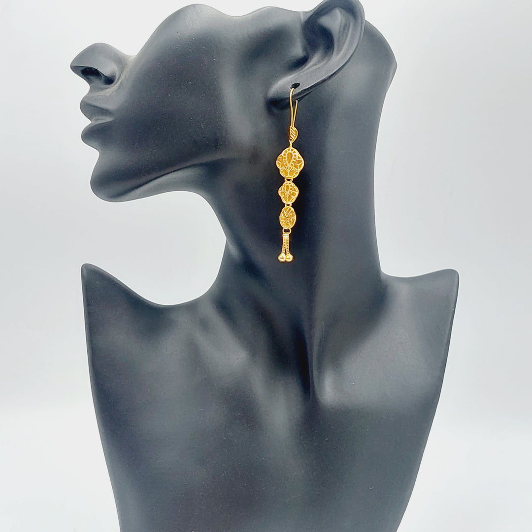 Kuwaiti Earrings Made Of 21K Yellow Gold by Saeed Jewelry-27538