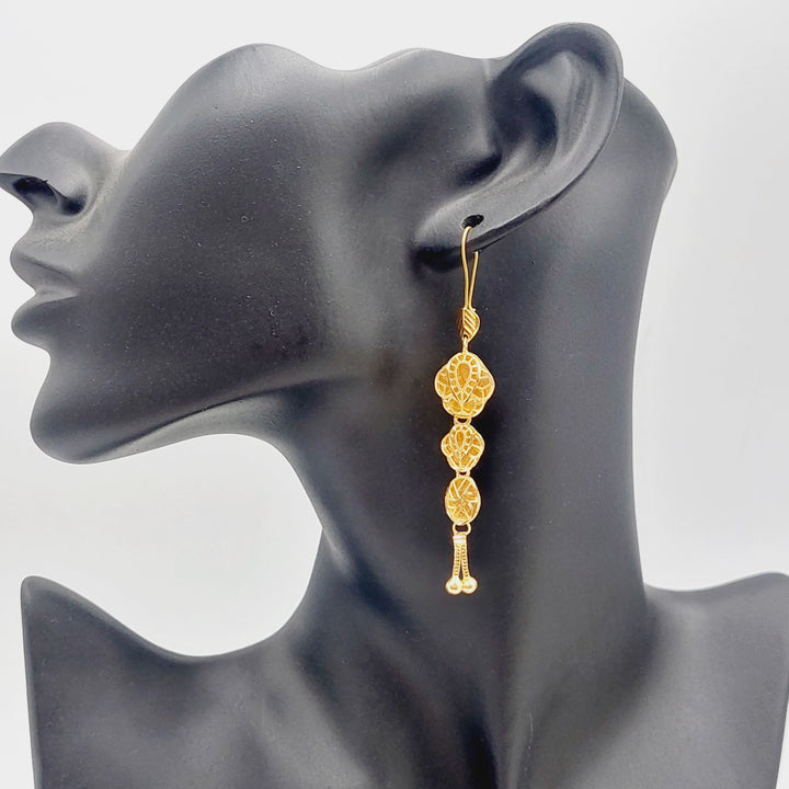 Kuwaiti Earrings Made Of 21K Yellow Gold by Saeed Jewelry-27538