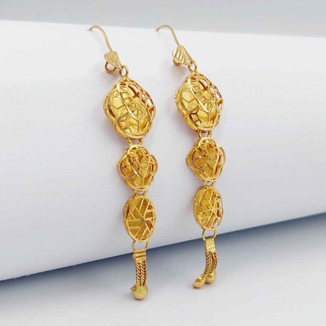 Kuwaiti Earrings Made Of 21K Yellow Gold by Saeed Jewelry-27538