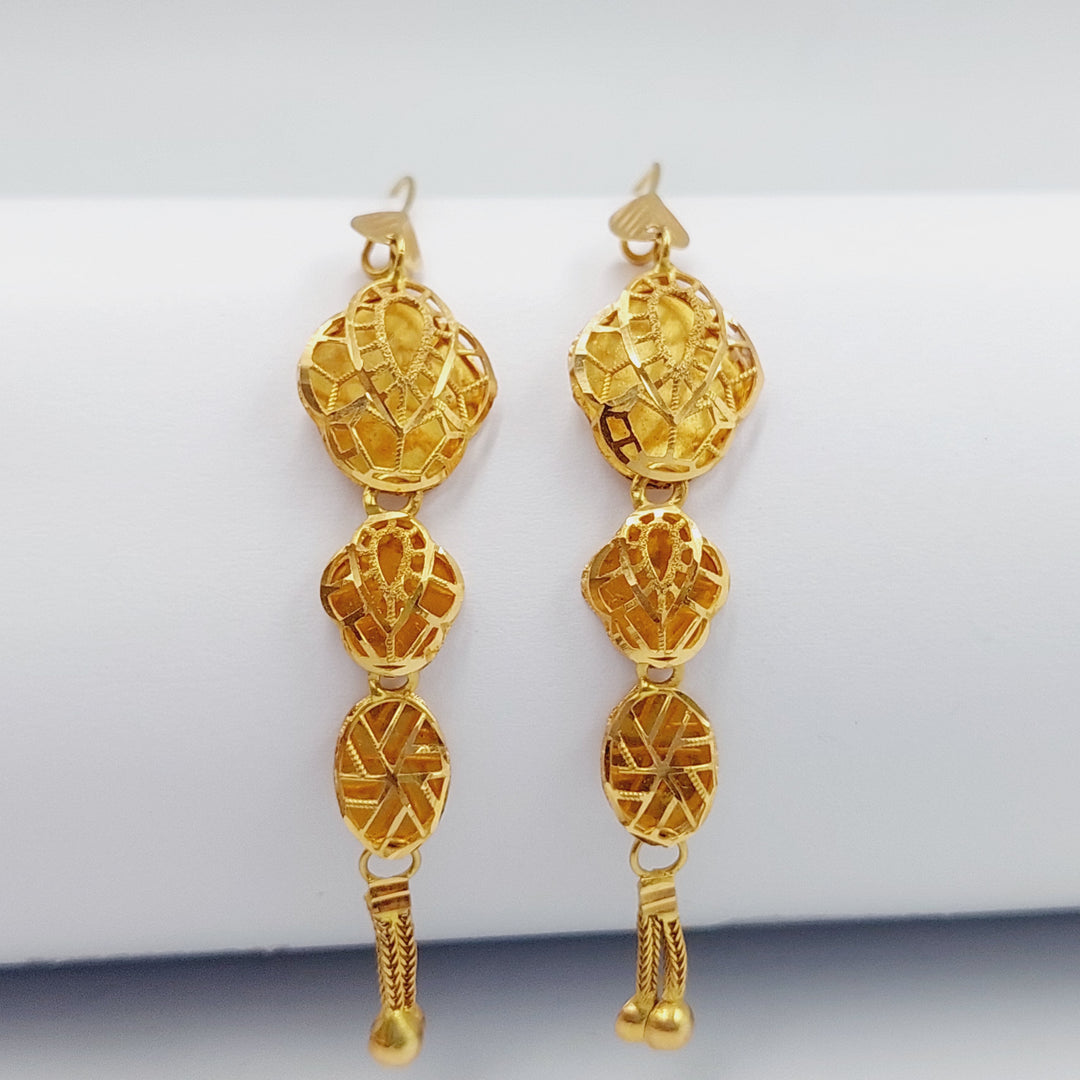 Kuwaiti Earrings Made Of 21K Yellow Gold by Saeed Jewelry-27538