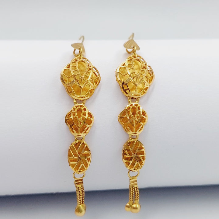 Kuwaiti Earrings Made Of 21K Yellow Gold by Saeed Jewelry-27538