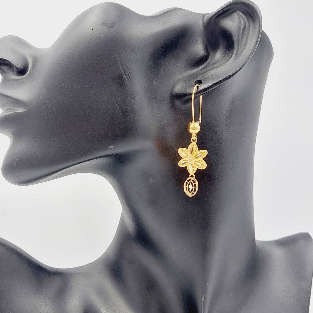 Kuwaiti Earrings Made Of 21K Yellow Gold by Saeed Jewelry-28339