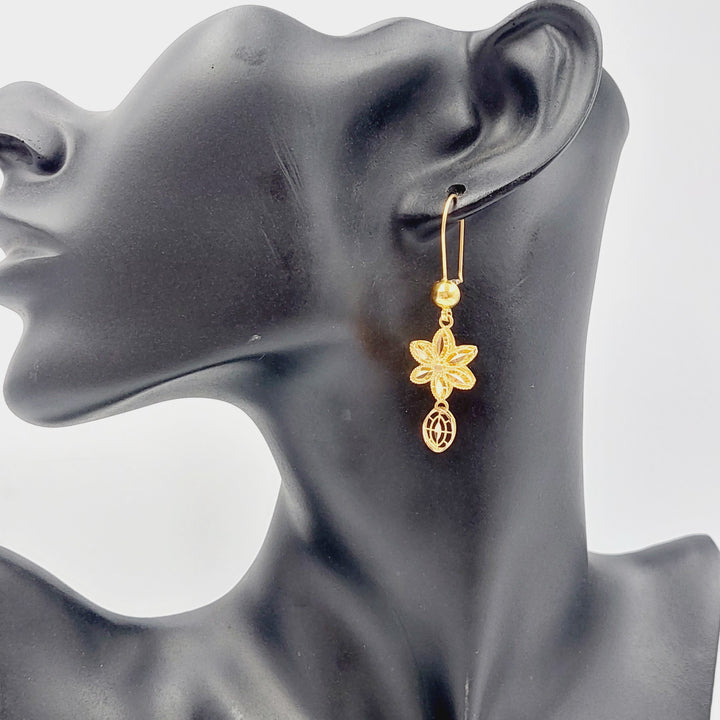 Kuwaiti Earrings Made Of 21K Yellow Gold by Saeed Jewelry-28339