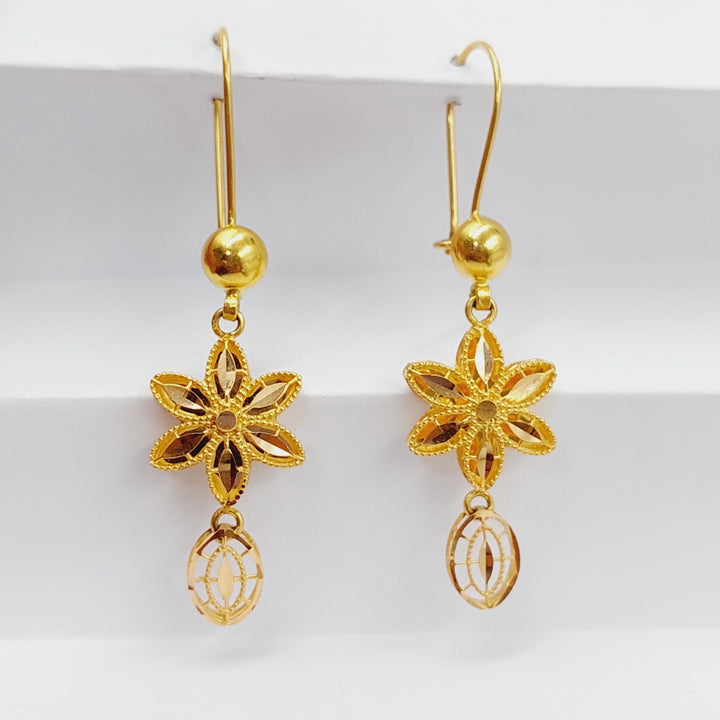 Kuwaiti Earrings Made Of 21K Yellow Gold by Saeed Jewelry-28339