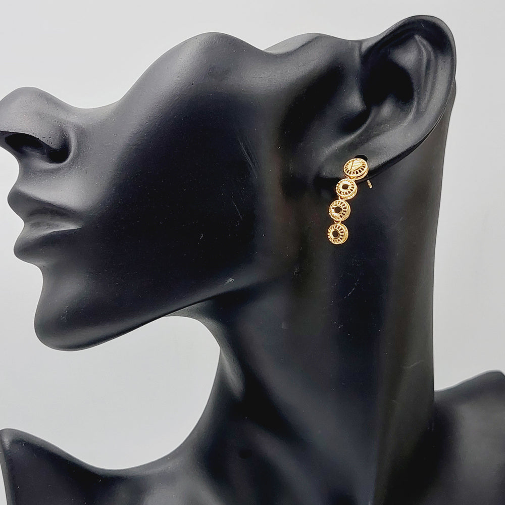 Kuwaiti Earrings Made Of 21K Yellow Gold by Saeed Jewelry-28545