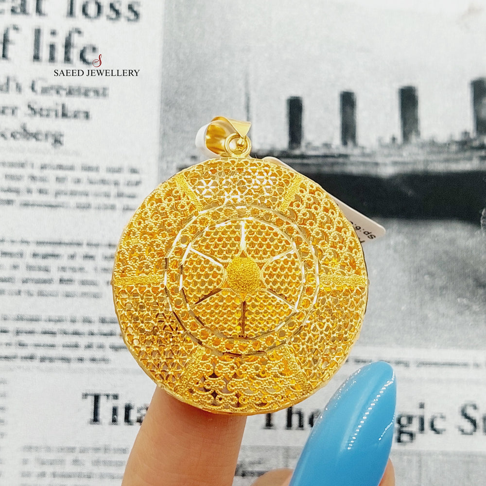 Kuwaiti Pendant Made Of 21K Yellow Gold by Saeed Jewelry-28189
