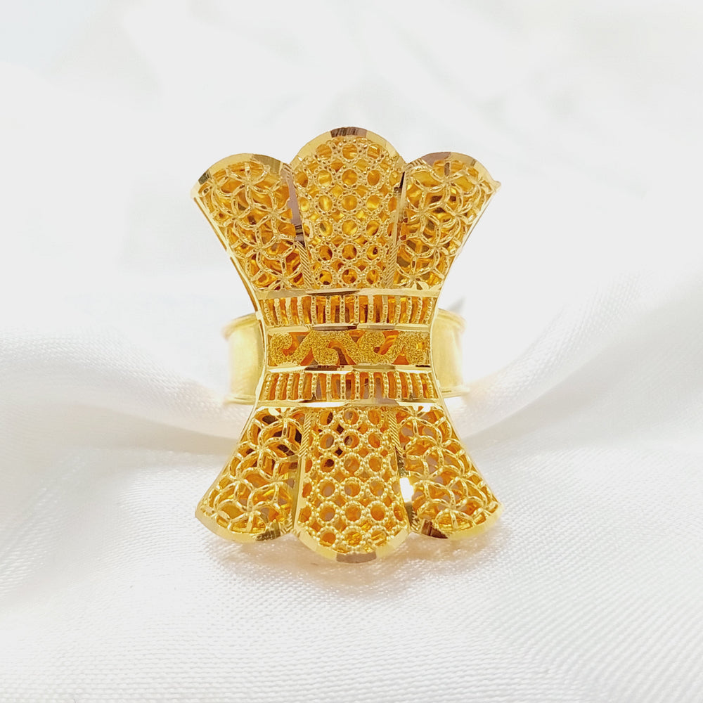 Kuwaiti Ring Made Of 21K Yellow Gold by Saeed Jewelry-28430