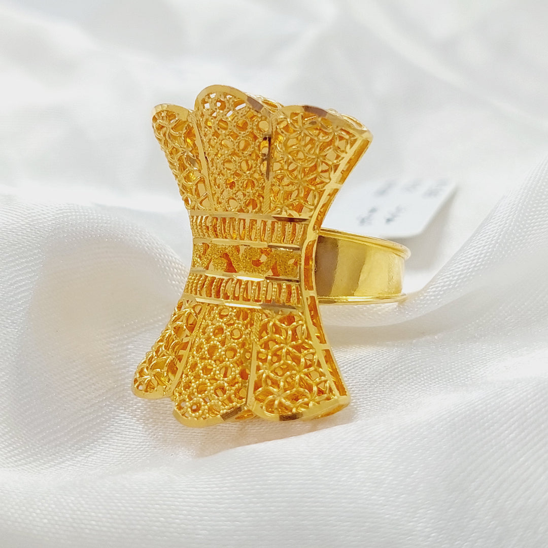 Kuwaiti Ring Made Of 21K Yellow Gold by Saeed Jewelry-28430