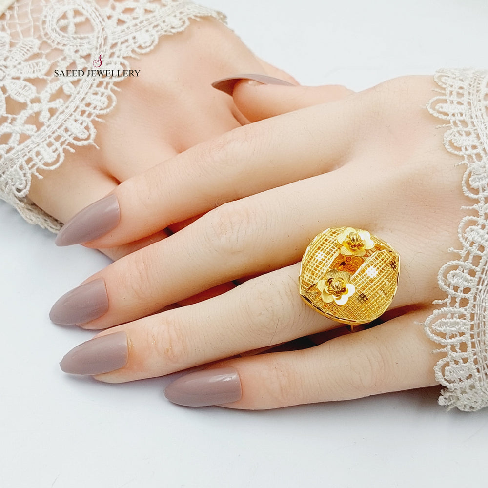 Kuwaiti Ring  Made Of 21K Yellow Gold by Saeed Jewelry-30351