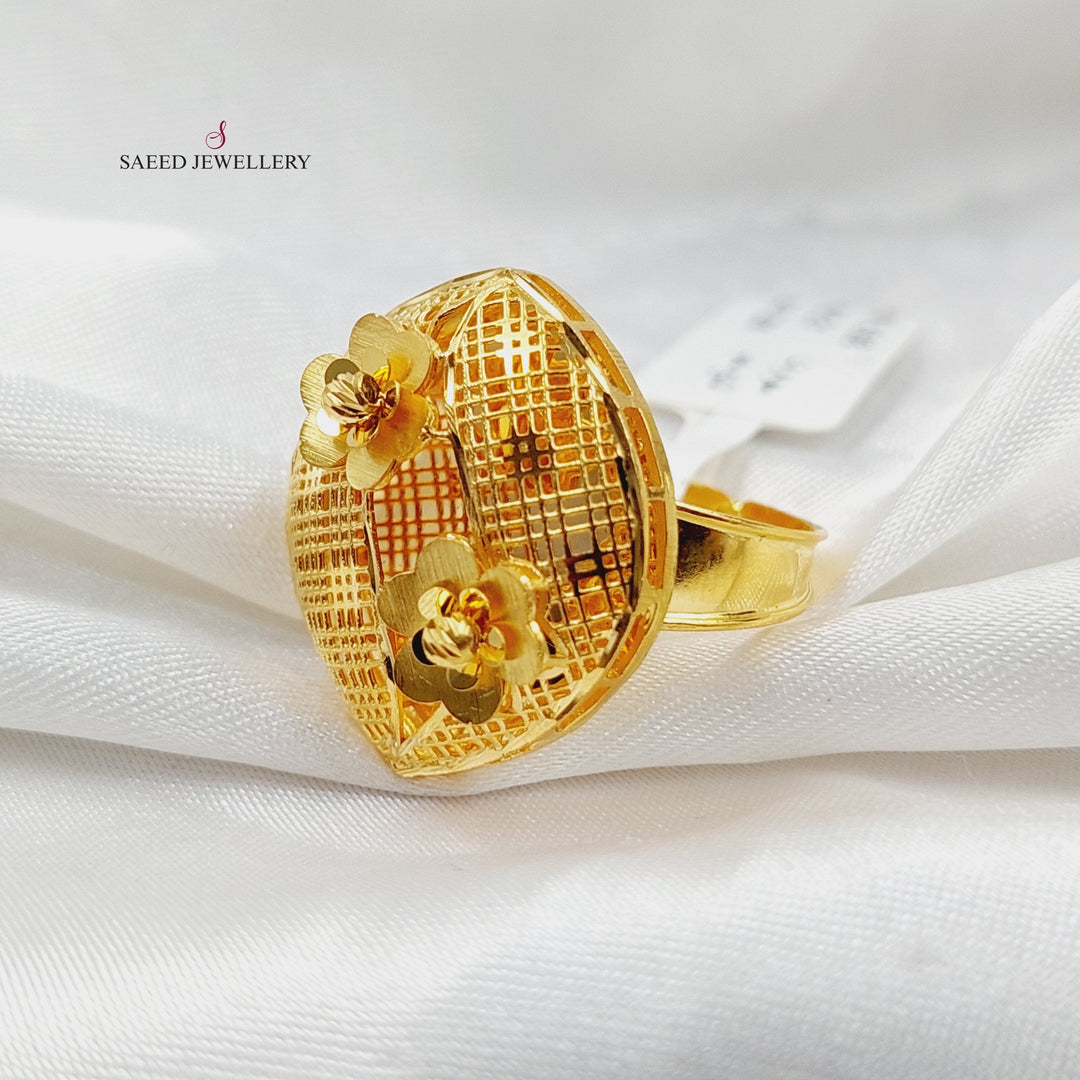 Kuwaiti Ring  Made Of 21K Yellow Gold by Saeed Jewelry-30351