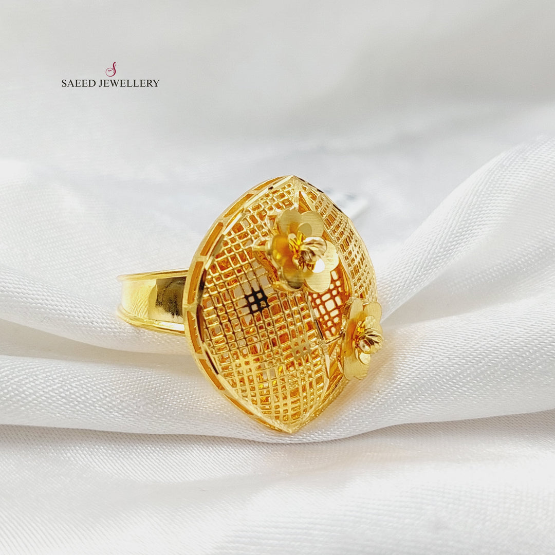 Kuwaiti Ring  Made Of 21K Yellow Gold by Saeed Jewelry-30351