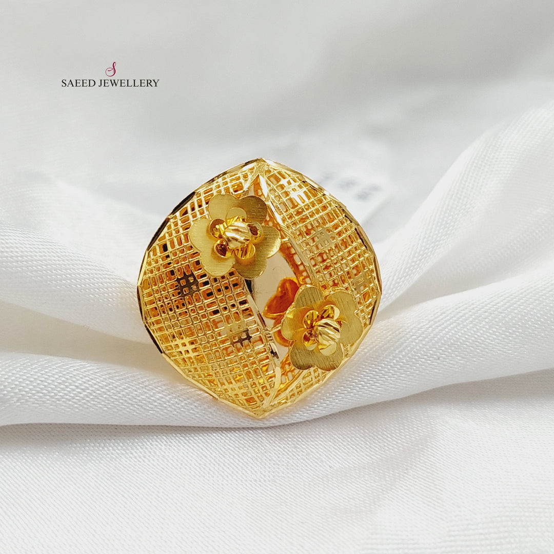 Kuwaiti Ring  Made Of 21K Yellow Gold by Saeed Jewelry-30351