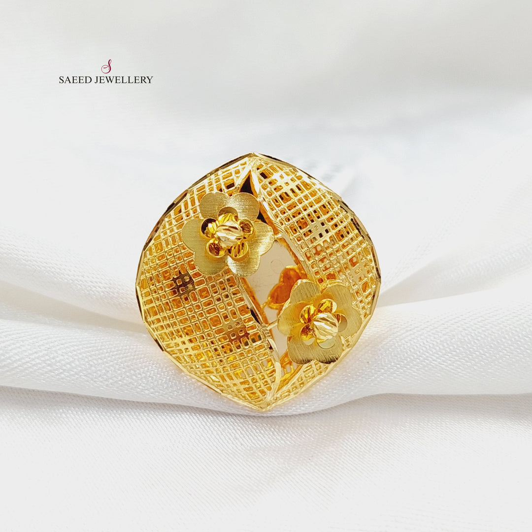 Kuwaiti Ring  Made Of 21K Yellow Gold by Saeed Jewelry-30351