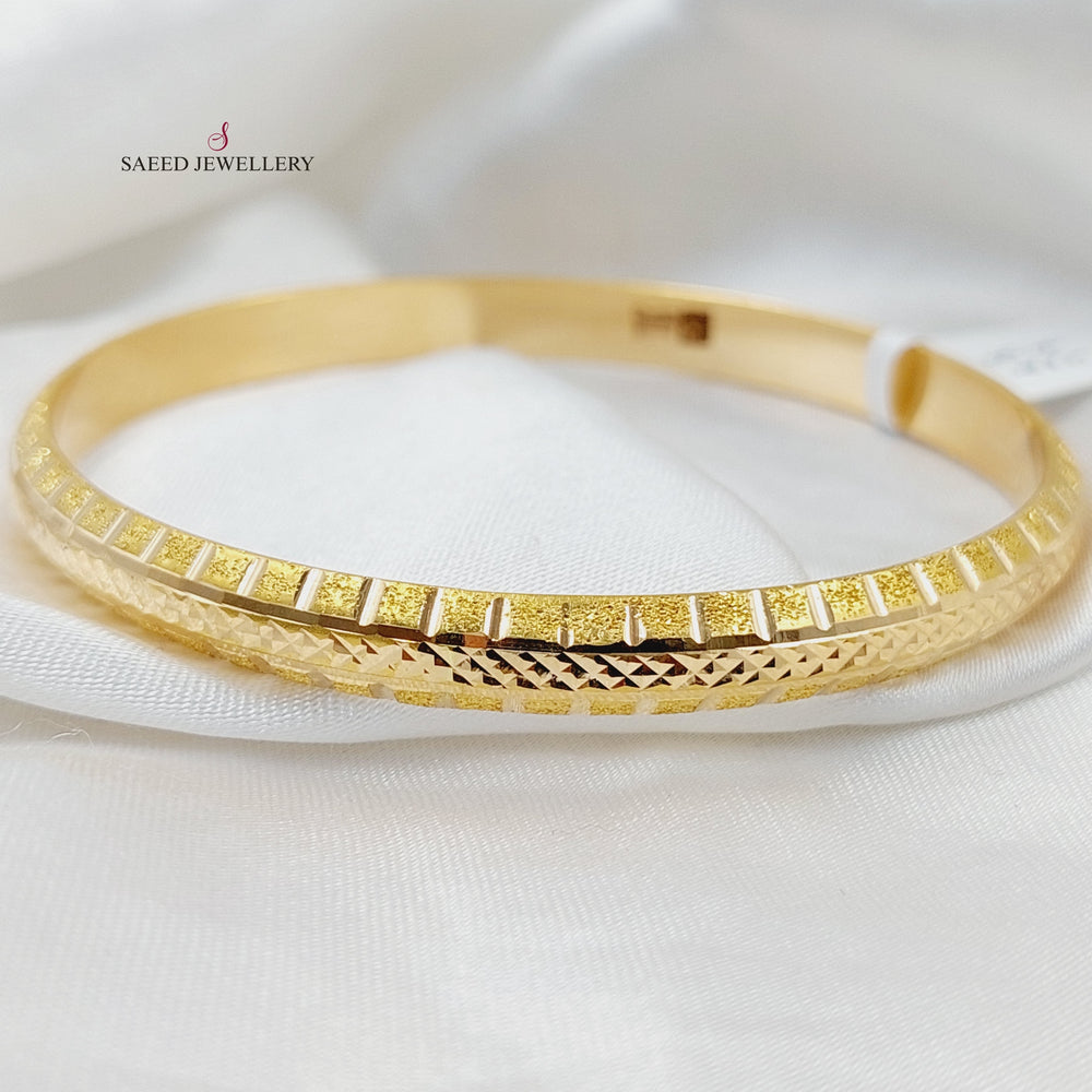 Laser Engraved Bangle  Made Of 21K Yellow Gold by Saeed Jewelry-29961