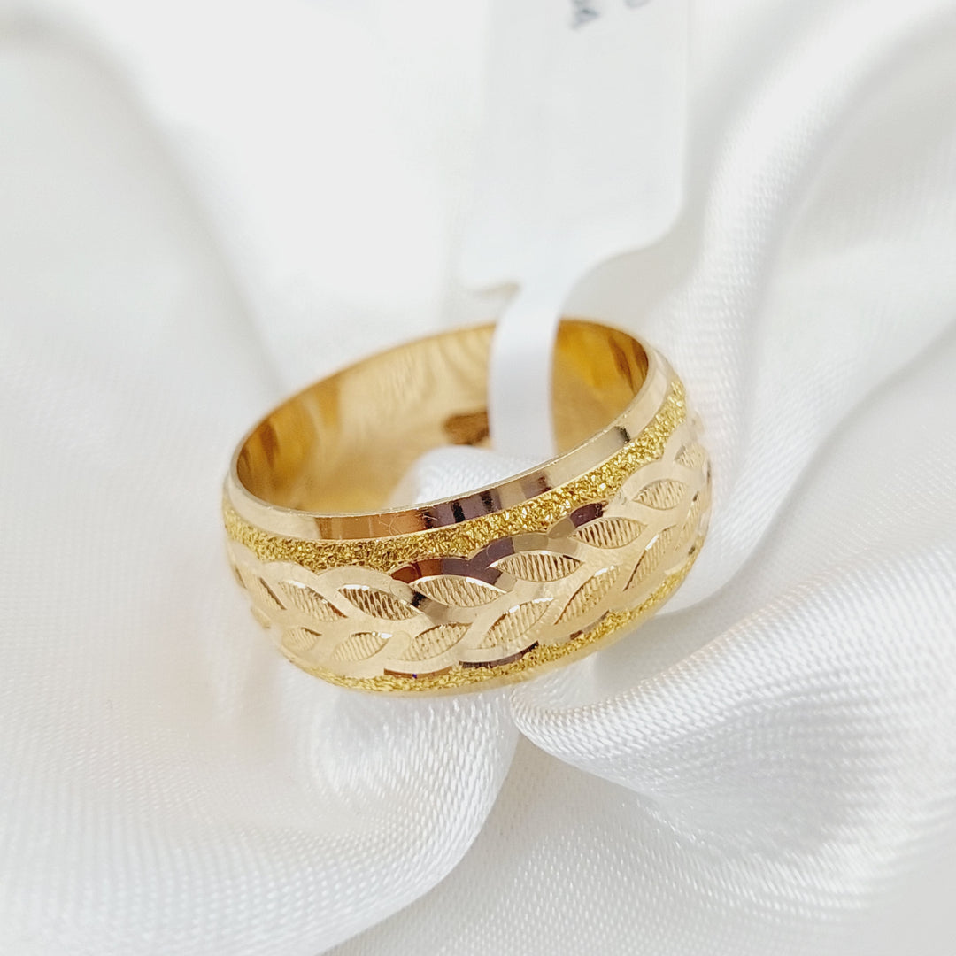 Laser Wedding Ring Made of 21K Yellow Gold by Saeed Jewelry-26360