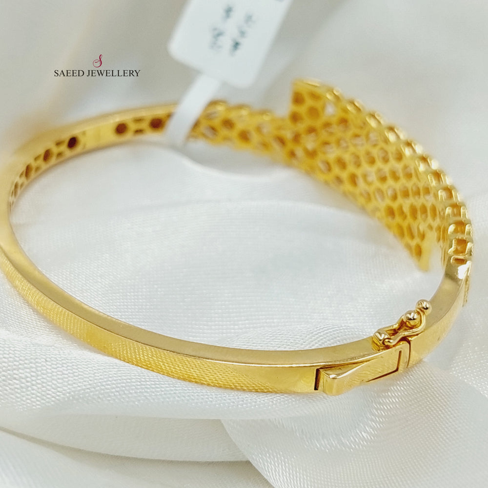 Leaf Bangle Bracelet  Made Of 21K Yellow Gold by Saeed Jewelry-29291