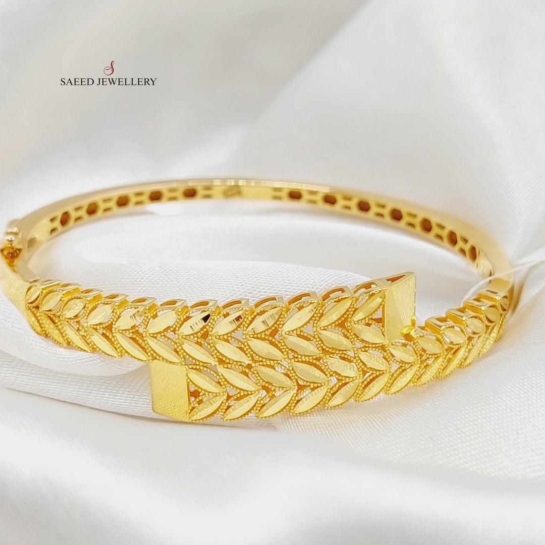 Leaf Bangle Bracelet  Made Of 21K Yellow Gold by Saeed Jewelry-29291
