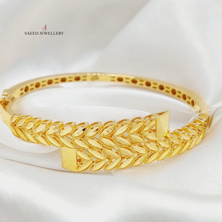 Leaf Bangle Bracelet  Made Of 21K Yellow Gold by Saeed Jewelry-29291