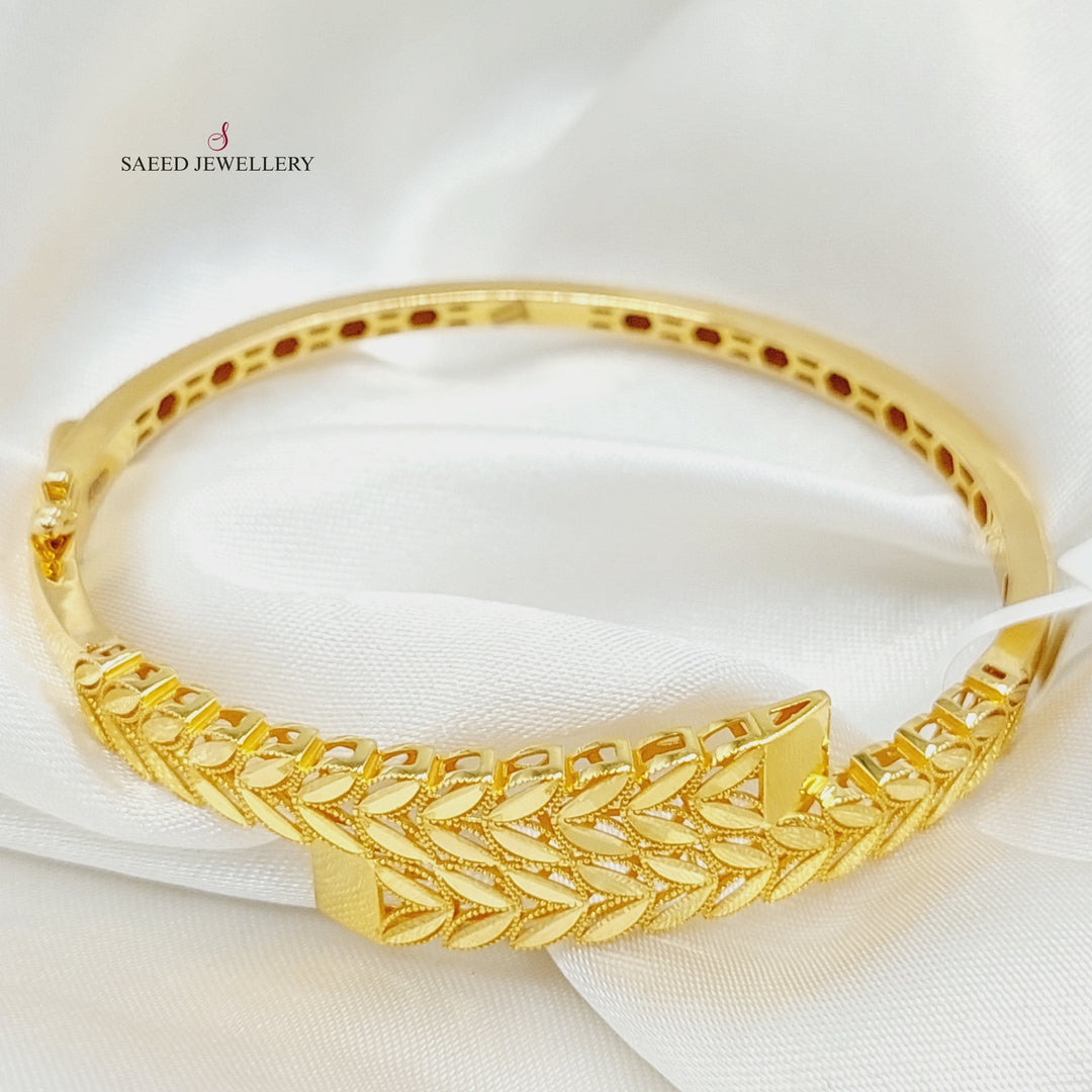 Leaf Bangle Bracelet  Made Of 21K Yellow Gold by Saeed Jewelry-29291