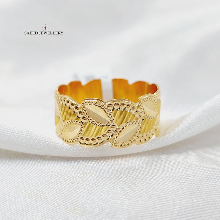 Leaf CNC Wedding Ring  Made Of 21K Yellow Gold by Saeed Jewelry-30576