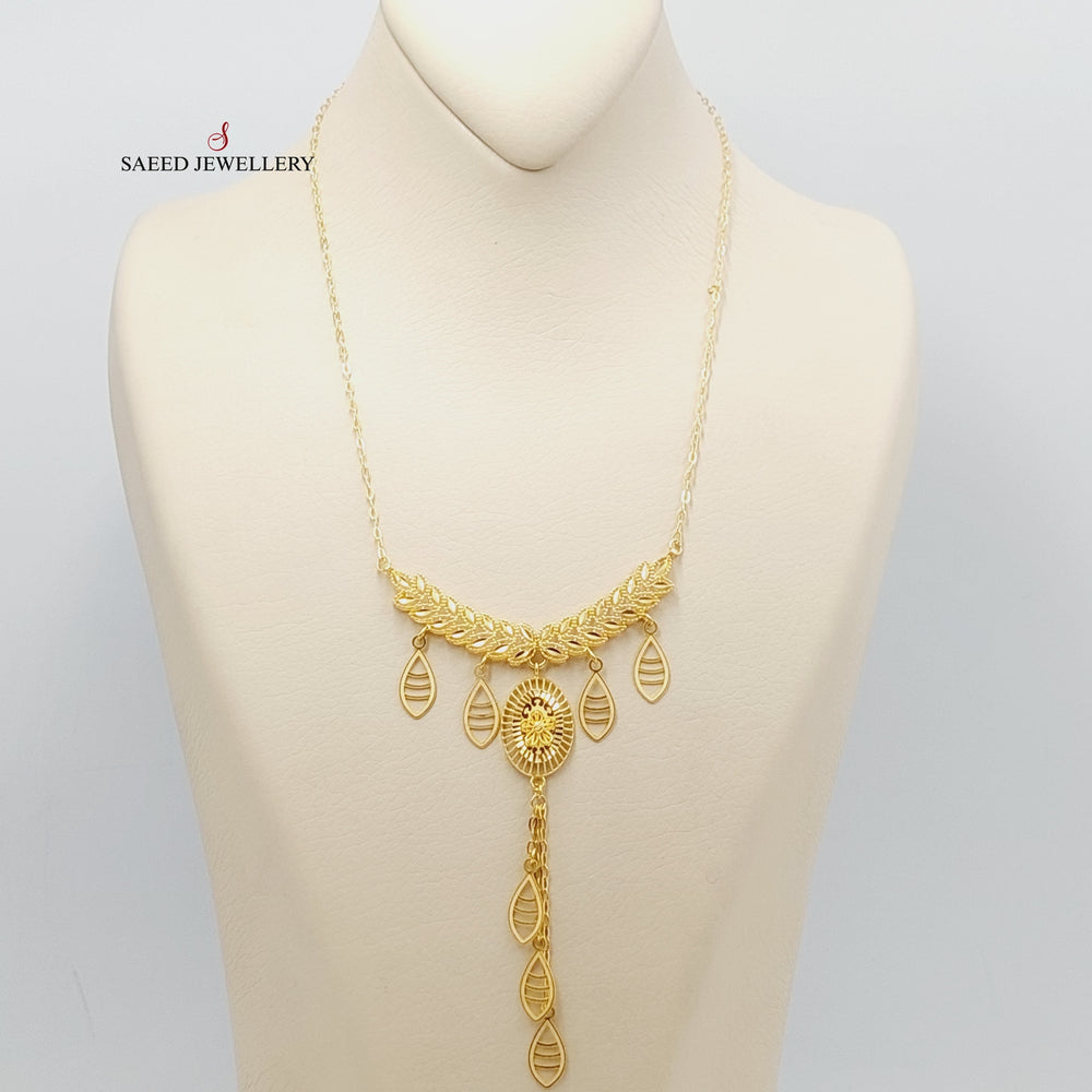Leaf Necklace Made Of 21K Yellow Gold by Saeed Jewelry-27829