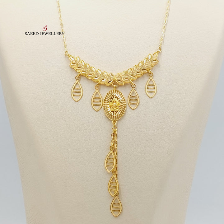 Leaf Necklace Made Of 21K Yellow Gold by Saeed Jewelry-27829