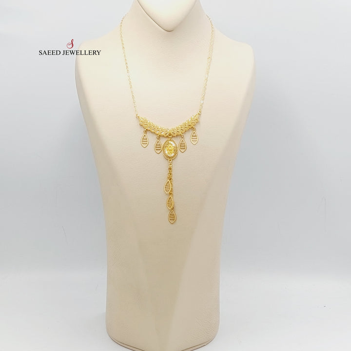 Leaf Necklace Made Of 21K Yellow Gold by Saeed Jewelry-27829