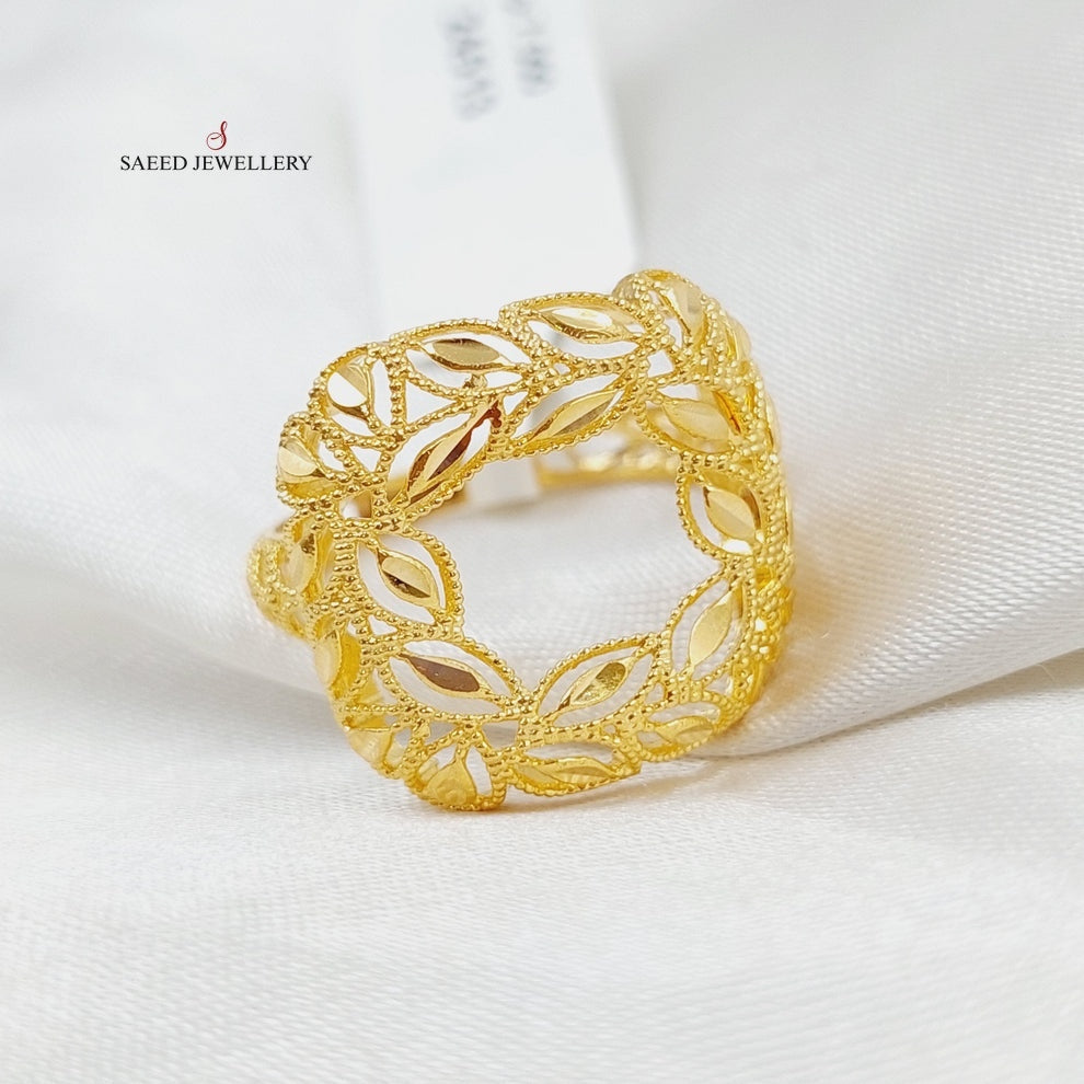 Leaf Ring Made Of 21K Yellow Gold by Saeed Jewelry-28167