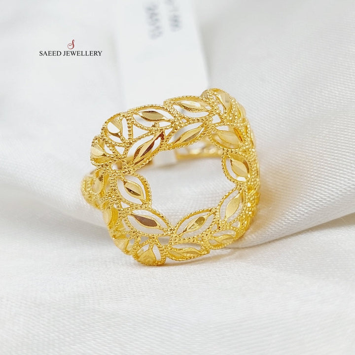 Leaf Ring Made Of 21K Yellow Gold by Saeed Jewelry-28167