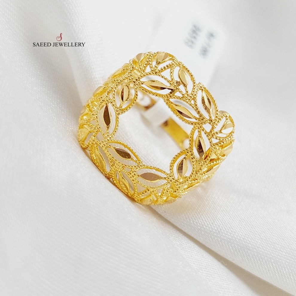 Leaf Ring Made Of 21K Yellow Gold by Saeed Jewelry-28167